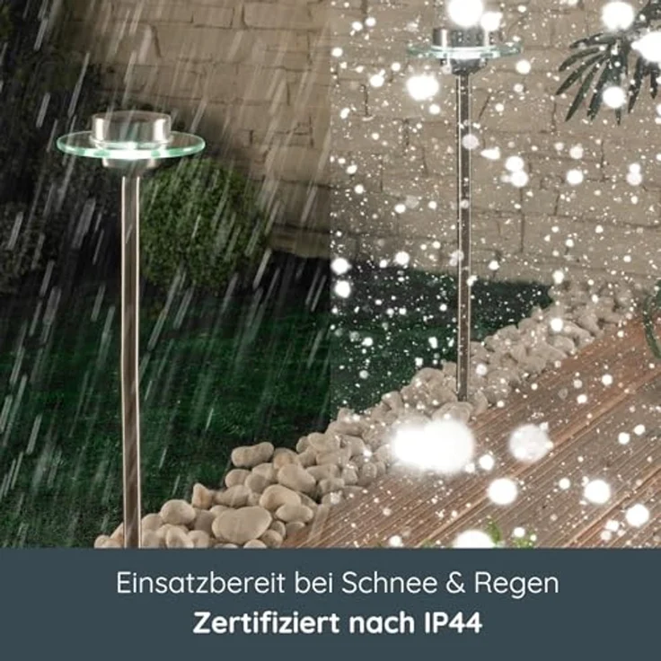 MeLiTec LED Solarleuchte SO13, Saturn, LED fest integriert, kaltweiß, aus Edelstahl und Echtglas, bis zu 8 Stunden Leuchtdauer – Bild 4
