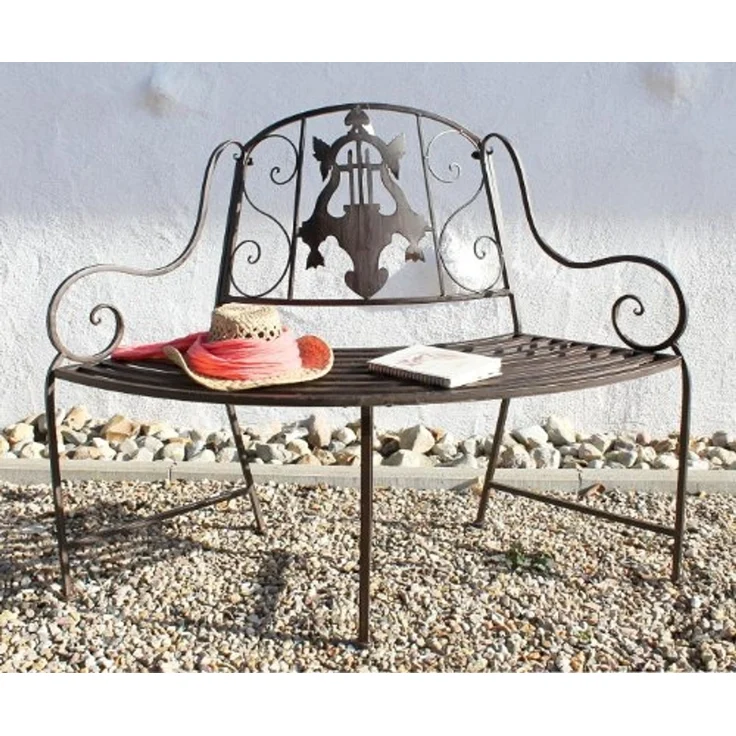 Bank JD130838 aus Metall Gartenbank Sitzbank Baumbank 2-Sitzer 116cm Rundbank – Bild 5