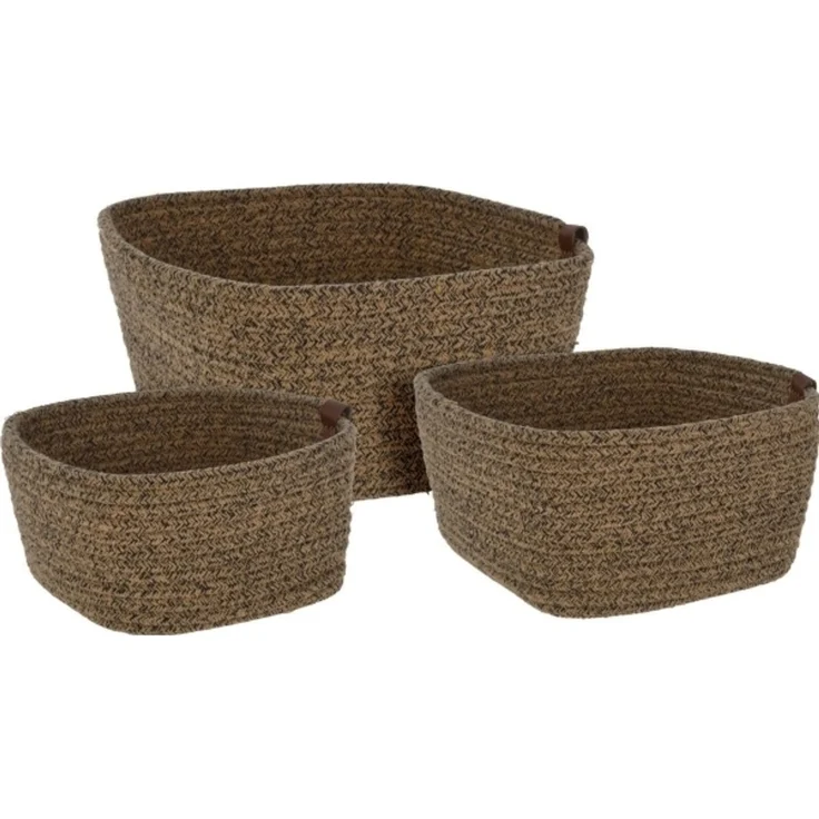 Home Styling Collection Aufbewahrungskörbe aus gewobenem Baumwolle 3er-Set