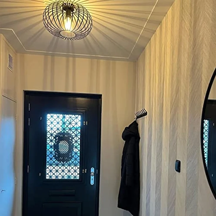 Qazqa Deckenleuchte Johanna, ohne Leuchtmittel, E27, Schwarz, Design, Stahl, 1-flammig – Bild 2