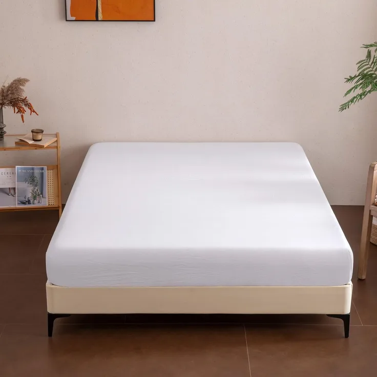 Sonvie Spannbettlaken 200x200cm Spannbetttuch, 30 cm Tiefe Tasche Öko-Tex Zertifiziert Bettlaken Weich und atmungsaktiv Maschinenwaschbar Weiß