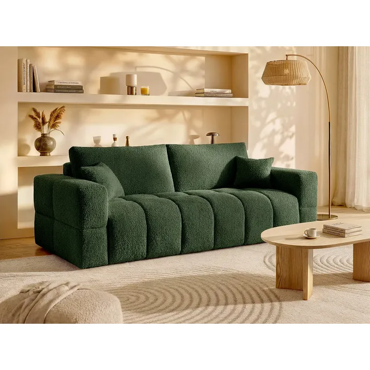 Vente-unique - ISSORO Sofa Stoff Grün - B 105 cm x H 90 cm x L 235 cm