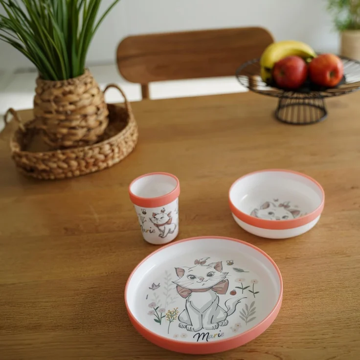 Disney Baby Aristocats Marie, 3-teiliges Set mit Bechern, großer Teller, rutschfest, leicht, praktisch, ab 10 Monaten, Weiß – Bild 8