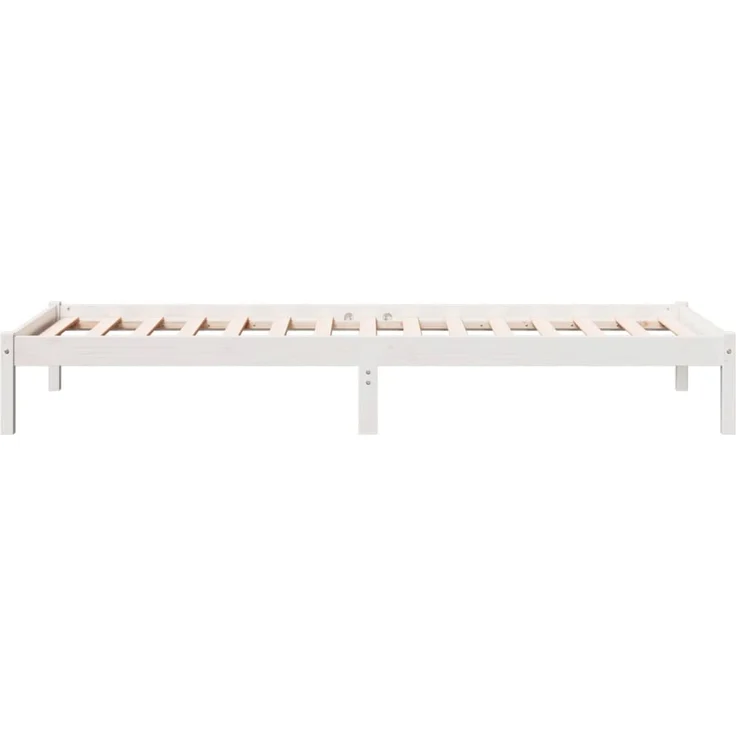 vidaXL Massivholzbett Extra Lang ohne Matratze Weiß 80x210 Kiefernholz 852401 – Bild 5