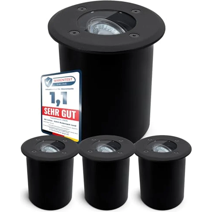 SSC-LUXon LED Gartenstrahler JUAVI Bodeneinbauleuchte IP67 schwarz rund für 1x GU10, ohne Leuchtmittel – Bild 2