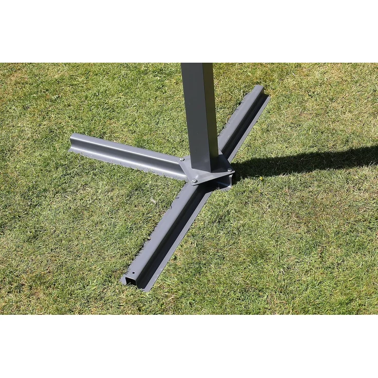 LECO Sonnendach WAVED, faltbar, Polyester lichtgrau, Aluminium- und Stahlrohrgestell anthrazit, 4x2,5 m – Bild 8