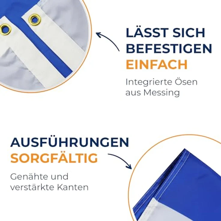 AZ FLAG - Flagge Finnland - 250x150 cm - Finnische Große Fahne 100% Polyester mit Messing-Ösen - 300g – Bild 4