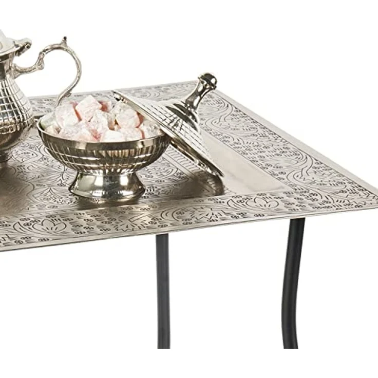 Marrakesch Orient & Mediterran Interior Beistelltisch Orientalischer Couchtisch Sule eckig, Beistelltisch, Teetisch, Handarbeit – Bild 7