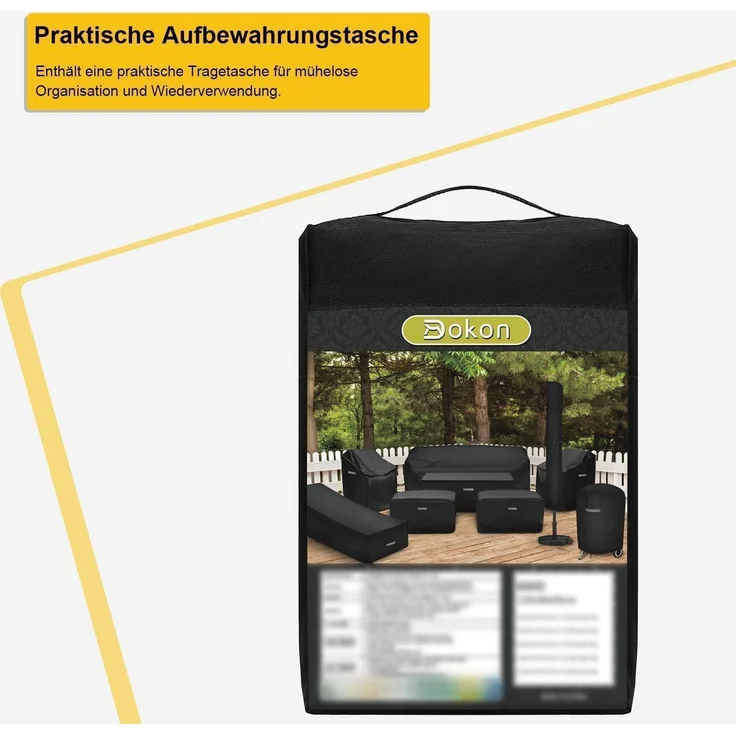 Abdeckung Gartenmöbel Rund 420D Oxford 230x100cm Wasserdicht – Bild 7