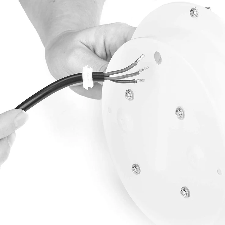 Moderne 12 Watt LED Deckenleuchte fürs Bad aus gebürstetem Stahl & Glas, IP44 – Bild 14