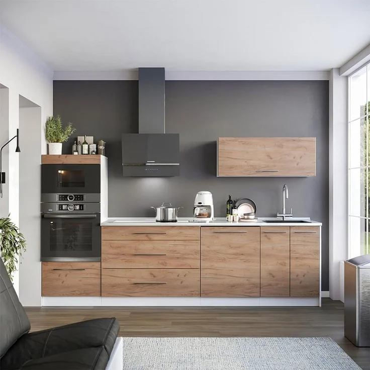 Küchenunterschrank Fame-Line Goldkraft Eiche/Weiß 100 cm, AP Eiche Vicco – Bild 2