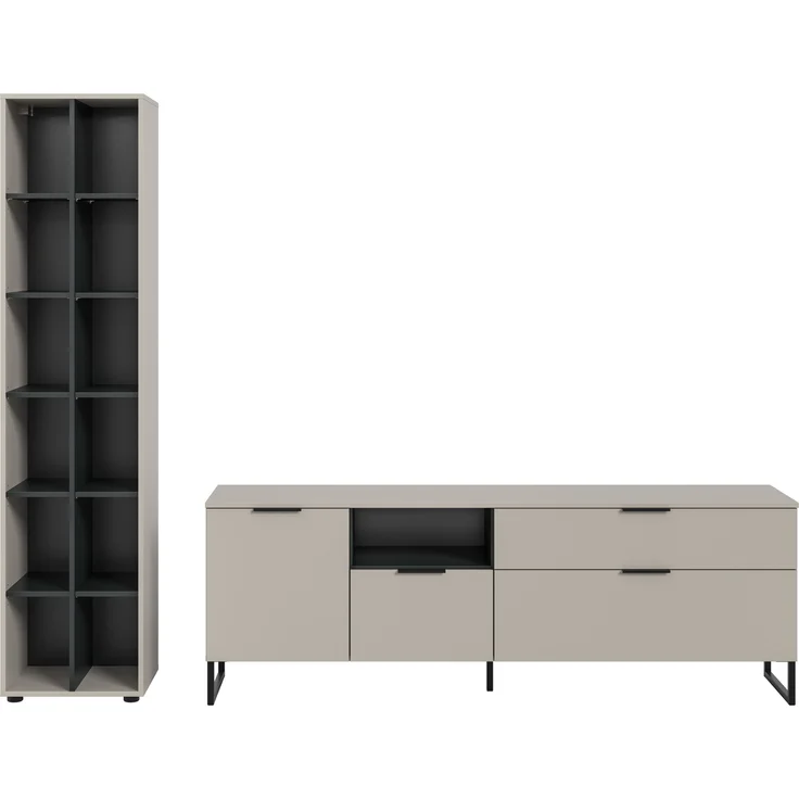 Wohnwand >Noida< in kaschmir - 245x192x41cm (BxHxT) – Bild 2