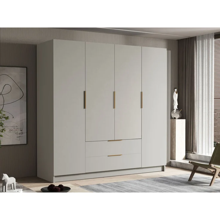 Kleiderschrank Sozor I (Farbe: Cashmere / Cashmere + Gold) – Bild 2