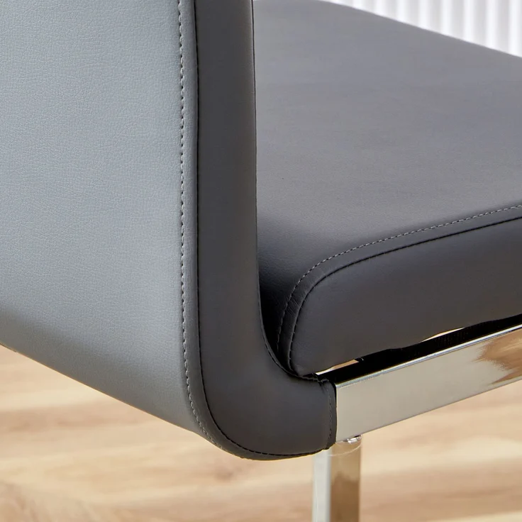 Zwei hochwertige graue Barhocker im nordischen Stil, geeignet für Restaurants, Küchen, Terrassen und Gäste Bürostühle (Set von 2) (Grauen+PU)Geeignet für mehrere Gelegenheiten.--Dunkelgrau--96.5x46.5x38.9cm--YOUDENOVA – Bild 4