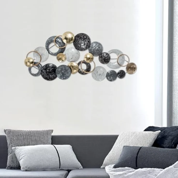 ATMOSPHERA CREATEUR D'INTERIEUR, runde Wanduhr aus Eisen, L 90,5 × T 6,5 × H 44 cm, 1,55 kg – Bild 4