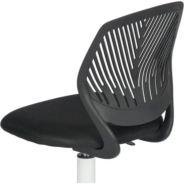 FurnitureR Teenage, Height Adjustable Armless Task, Colourful Study for Home and Computer, Ergonomic & Swivel Office, 40,5 x 44 x 87 cm, Schwarz, Metall, 44 x 40 x 87 cm – Bild 4