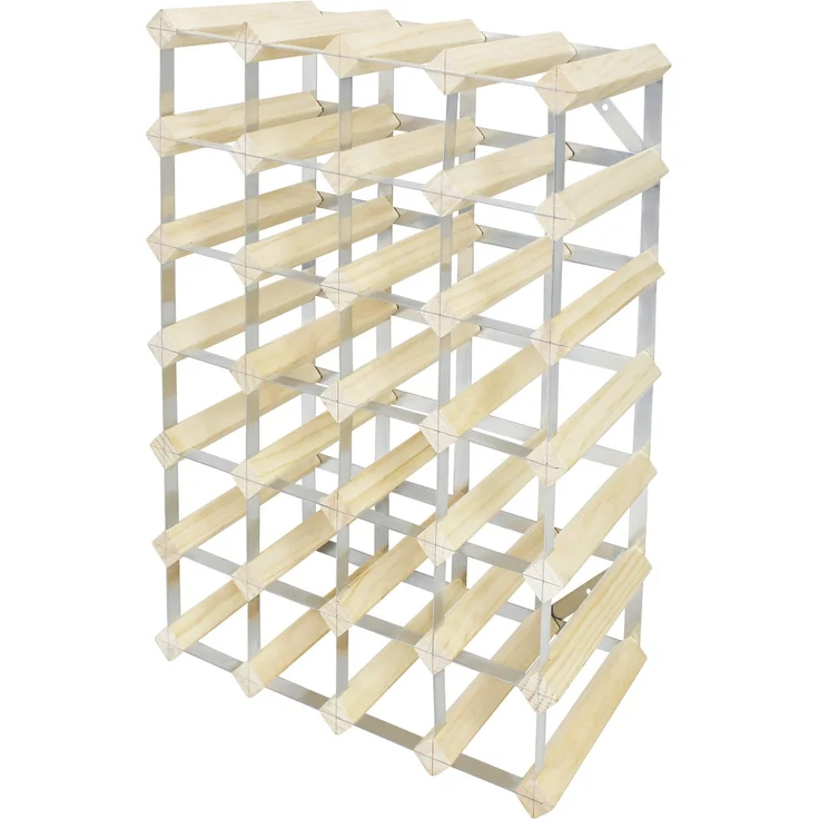 Todeco - Weinregal Flaschenregal Weinständer Weinhalter Weinregal Holz für 30, Natürliches Holz – Bild 1