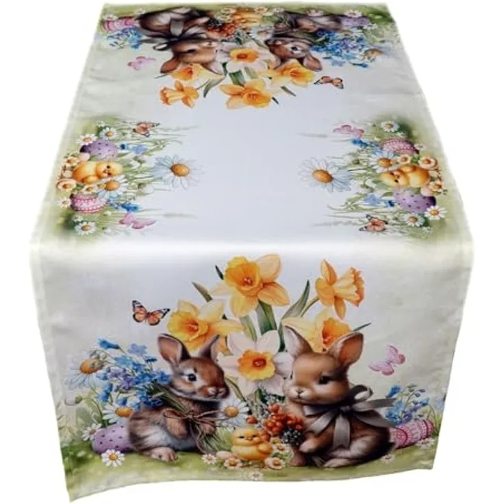 texpot Tischdecke Tischläufer Druckmotiv Hasenkinder Osterhasen Ostern (1-tlg)