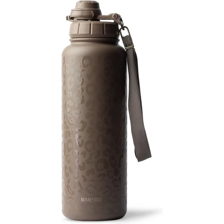 MAMEIDO Thermoflasche, mit 2-in-1 Deckel, Strohhalm und Handschlaufe in 500 ml, 700 ml & 1,2l