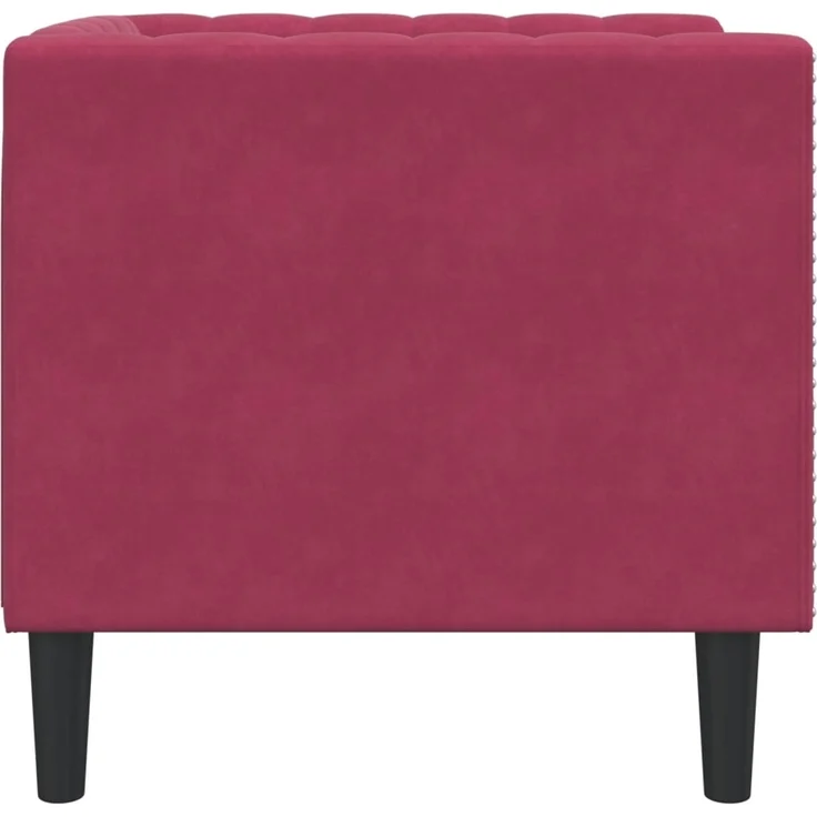 vidaXL Chesterfield-Sessel Weinrot Samt 372677 – Bild 4
