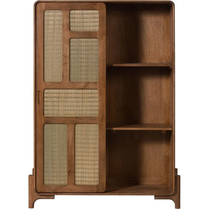 Highboard Mango/Seegras 110x40x150 hellbraun lackiert MIZUMI #118 – Bild 2