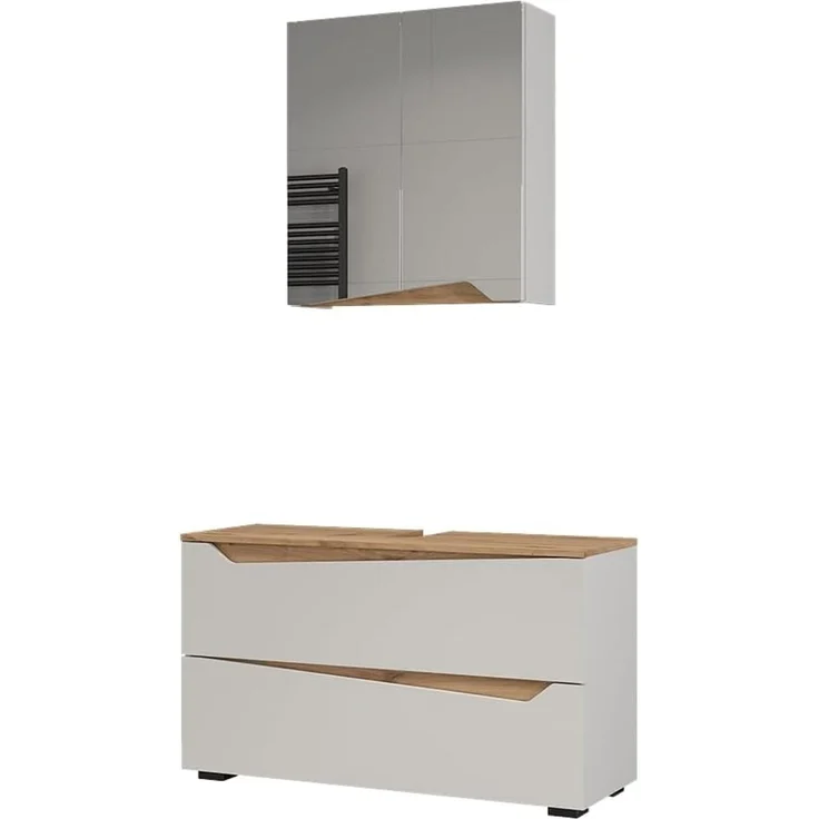 Badmöbel-Set Marelle Weiß/Artisan-Eiche 2-teilig Vicco – Bild 1
