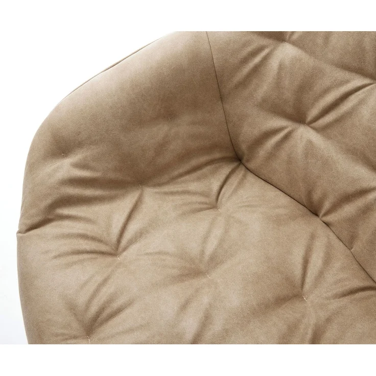Drehstuhl Gaio-Flex Mikrofaser Beige Vintage Kreuzgestell breit Schwarz 360° drehbar Wippfunktion – Bild 4