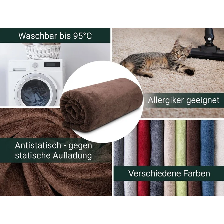 Wohndecke, ZOLLNER, superflauschig, in XXL Größe verfügbar, 150 x 200 cm, 100% Polyester, superflauschig, in XXL Größe verfügbar – Bild 3