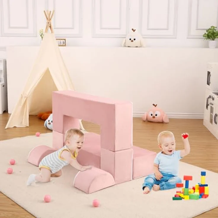 Kinderbett, Schlafsofa, ausziehbar mit 6 Modulen, Futon, faltbar, Möbel für Kinderzimmer, Schlafzimmer, Spielzimmer – Bild 8