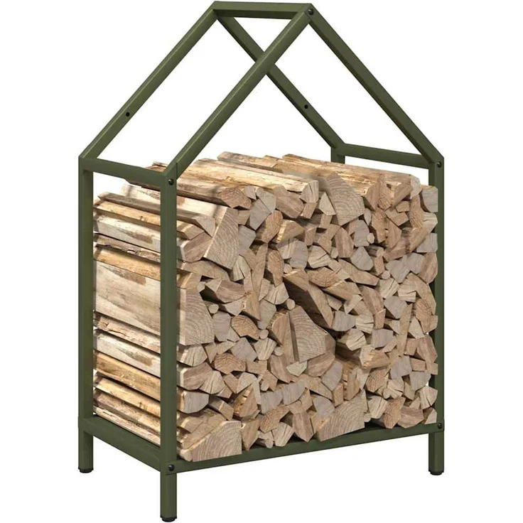 vidaXL Brennholzregal Olivgrün 40x25x60 cm Kaltgewalzter Stahl 864294 – Bild 3