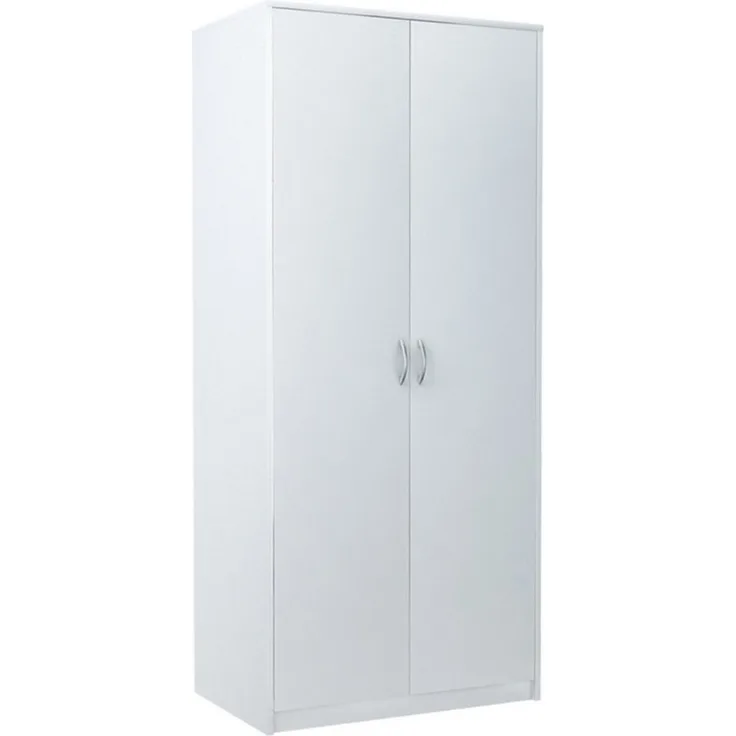 Home Collective Garderobenschrank Kleiderschrank mit 2 Türen, 1 Kleiderstange, 1 Einlegeboden 85 cm breit Schrank matte Oberfläche, aus laminierter Platte Weiß