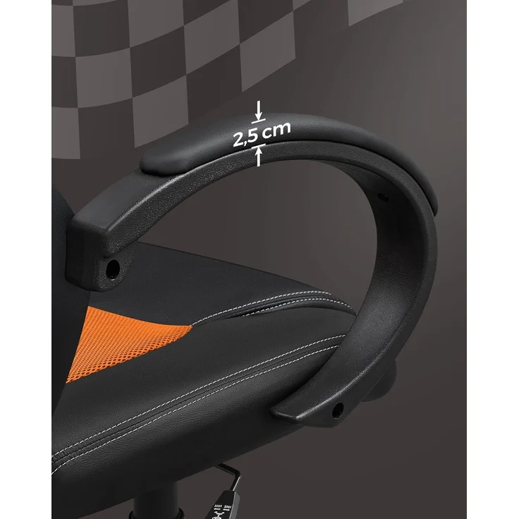 Songmics Racing Stuhl Bürostuhl Gaming Stuhl Chefsessel Drehstuhl PU, schwarz-orange, OBG56BO – Bild 8