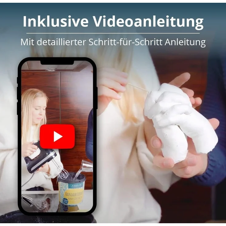 Amari Geschenkbox AMARI® Handabdruck Set für Paare - 3D Gipsabdruck Set Familie – Bild 4