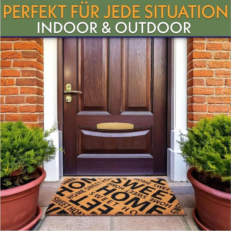 BRUBAKER Fußmatte 45x75 cm - Home Sweet Home - Schmutzfangmatte, Rechteckig, Höhe: 15 mm, Fußmatte für Außen und Innen - Wetterfest und Rutschfest – Bild 2