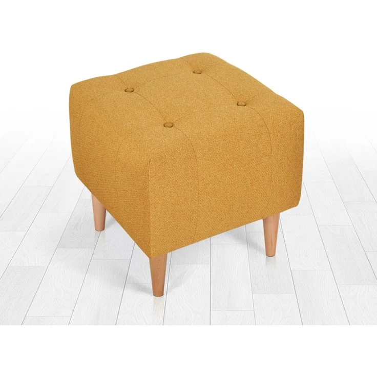 Hanah Home 'Tomp - Yellow' Pouffe, Gelb, 43 x 43 x 43 cm – Bild 1