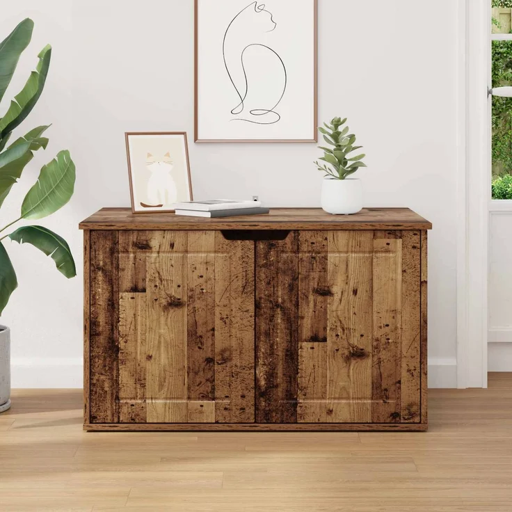 vidaXL Katzenhaus Altholz 85 x 55 x 50,5 cm Holzwerkstoff 8000723 – Bild 4
