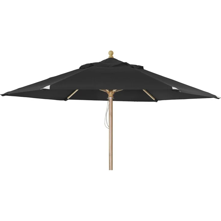 Sonnenschirm Reggio aus Buchenholz und Polyester, modern skandinavisch, schwarz, Ø 300 cm – Bild 1