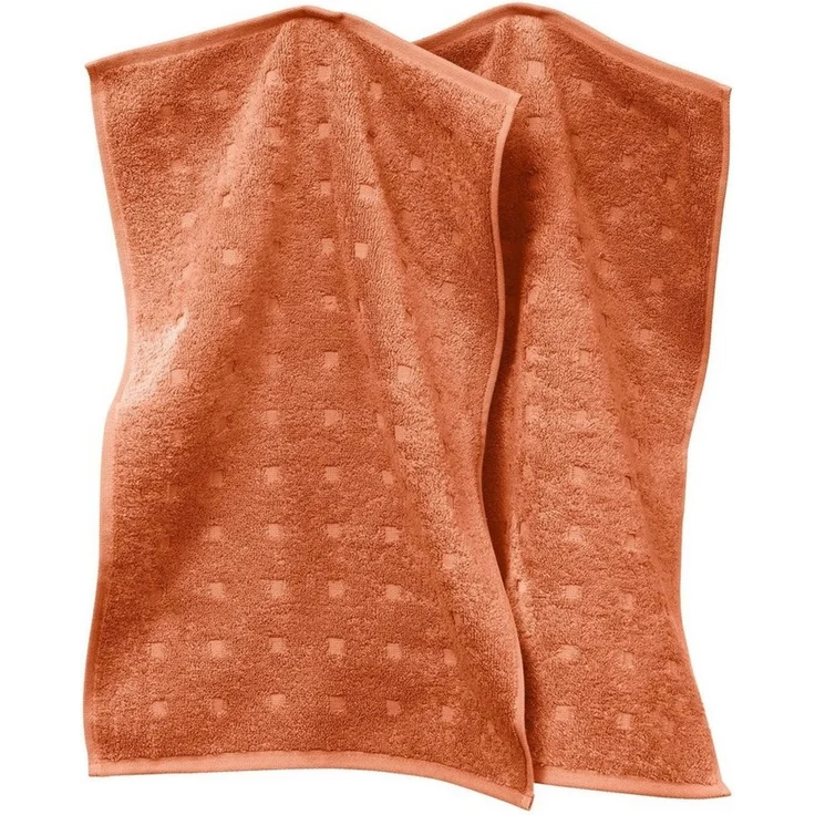 Möve Gästehandtuch Gästetuch 2er-Pack "Quadretti", Frottier (2-St), Walk-Frottier Uni – Bild 1