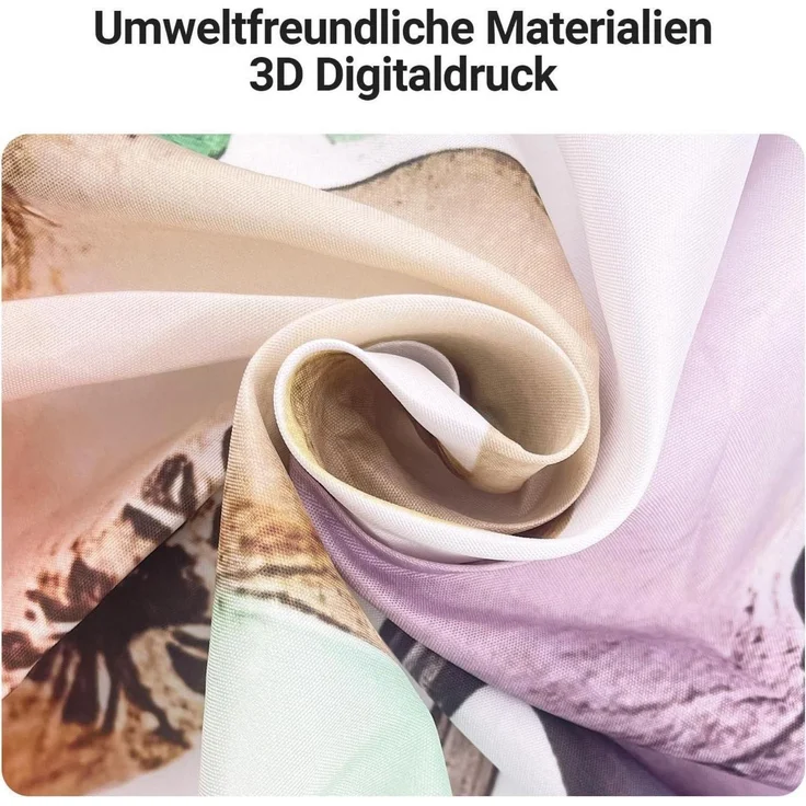 Duschvorhang Blumen Textil Antischimmel Polyester 180x180cm 12 Ösen wasserdicht – Bild 3