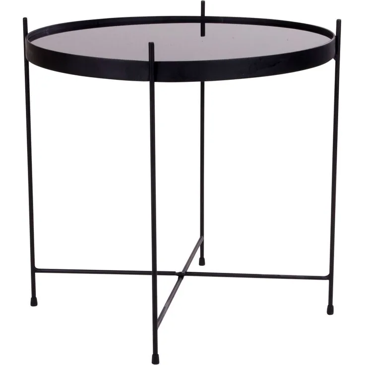 Beistelltisch >Venezia< in Schwarz, Glas - 48x48x48cm (BxHxT)