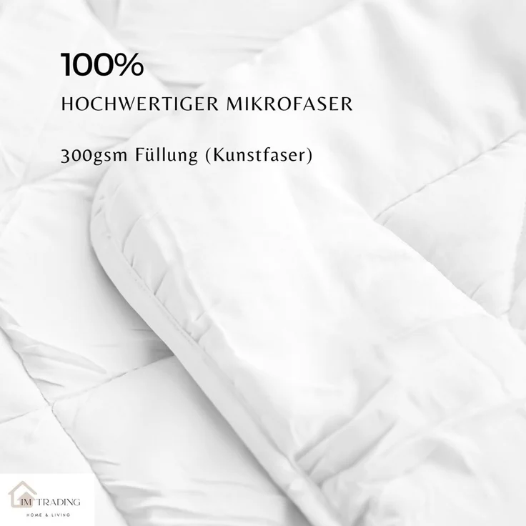 Steppdecke mit Füllung in weiß – atmungsaktive Sommerbettdecke 240 x 220 cm – Bild 5
