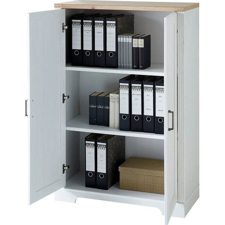 Stauraumelement Büro Kommode JASMIN 11 Pinie weiß Nachbildung – Bild 3
