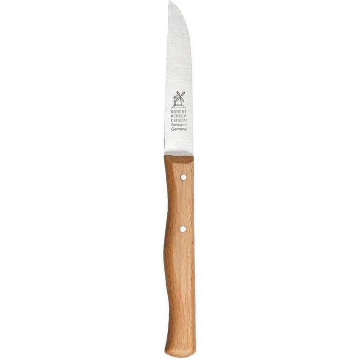 Windmühlen 1385 Gemüsemesser mit gerader Klinge, langer 8,5 cm Griff aus Buche