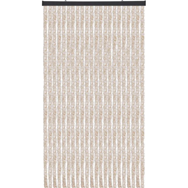 Flauschvorhang 56x185cm - 140x220cm Meliert Beige und Weiß 90x200 cm