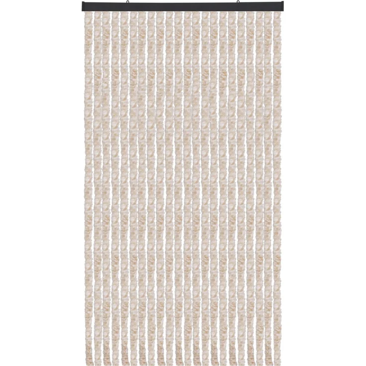 Flauschvorhang 56x185cm - 140x220cm Meliert Beige und Weiß 90x200 cm – Bild 1