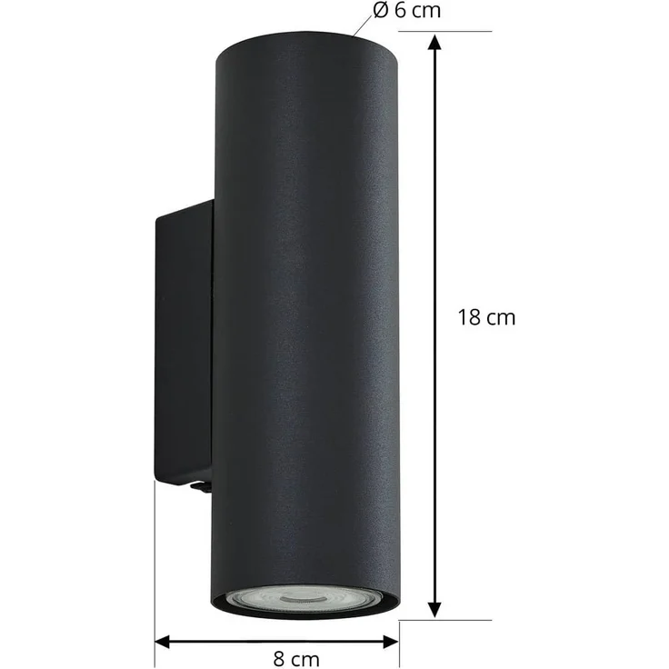 Lindby Wandleuchte Joffrey, Metall, Schwarz IP20, 2 x 10 W LED – Bild 5