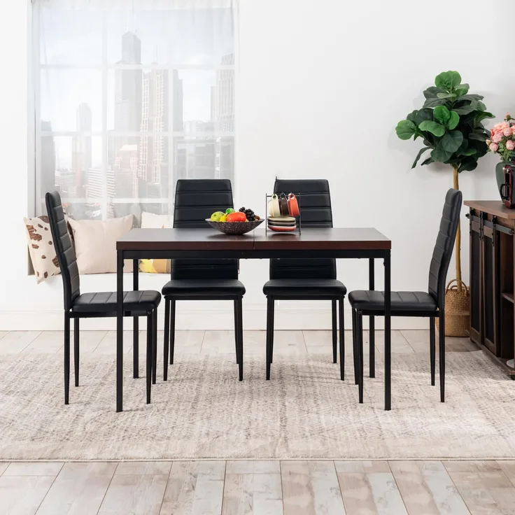 FurnitureR Banketttische in Braun, für 4 bis 6 Personen, Dicke Holzplatte mit Metallstruktur, für Schulungen, Meetings, Konferenzen, Mahlzeiten, 120 x 70 x 75 cm