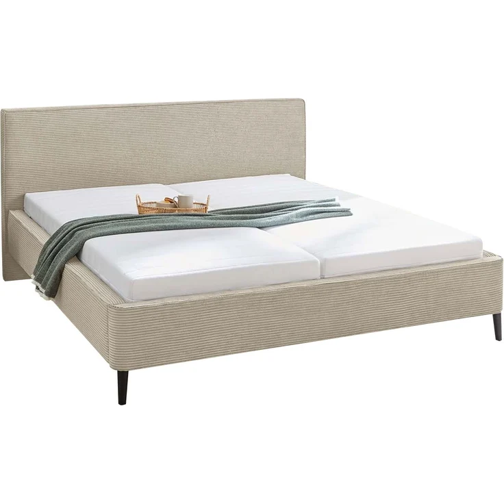 Polsterbett Liane / Lisa, Stoff, Beige, 202 x 101 x 221 cm – Bild 1