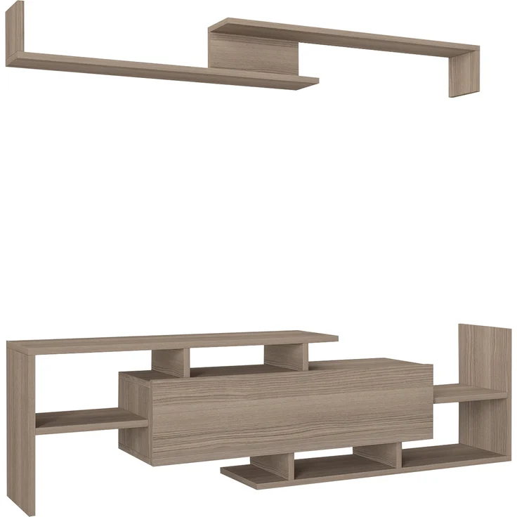 Fernsehschrank Liksefte mit Wandregal 154x28x42 cm Eicheoptik [en. casa] – Bild 6