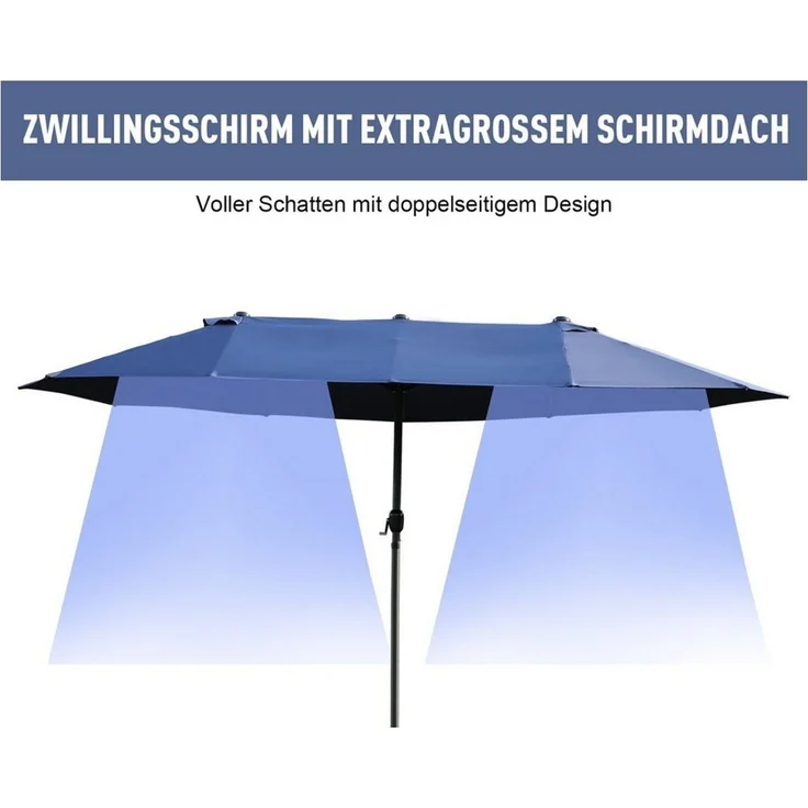 Outsunny Sonnenschirm Doppelsonnenschirm, LxB: 460x270 cm, Sonnenschirm, Gartenschirm, ohne Schirmständer – Bild 3